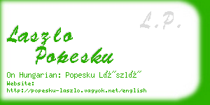 laszlo popesku business card